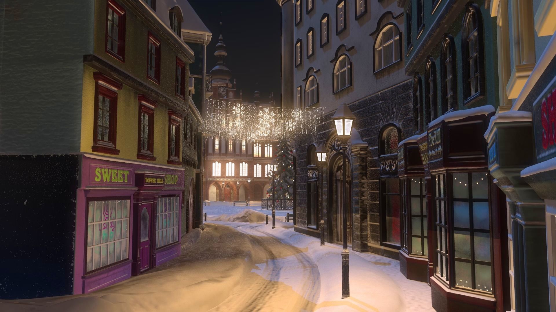Town Square Christmas 3D model_9