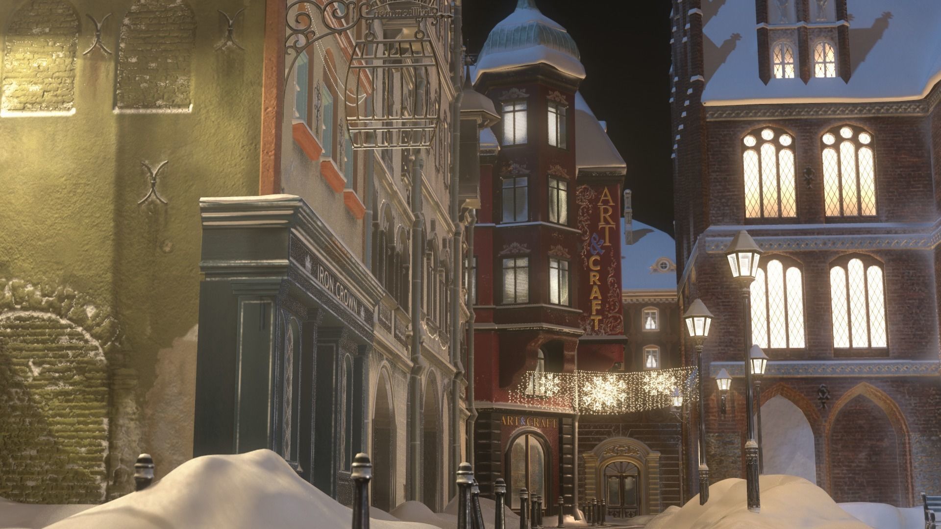 Town Square Christmas 3D model_30