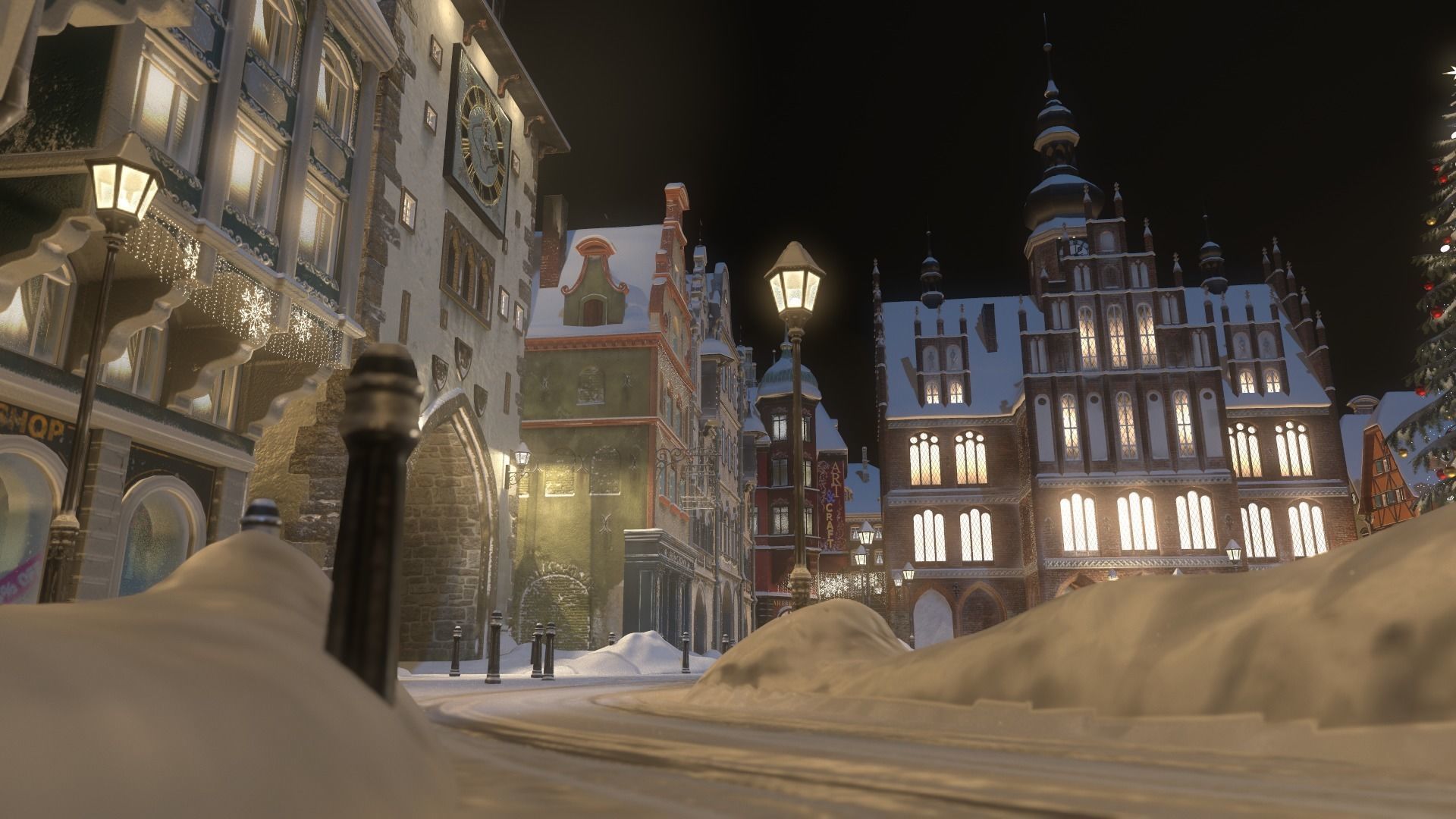 Town Square Christmas 3D model_41