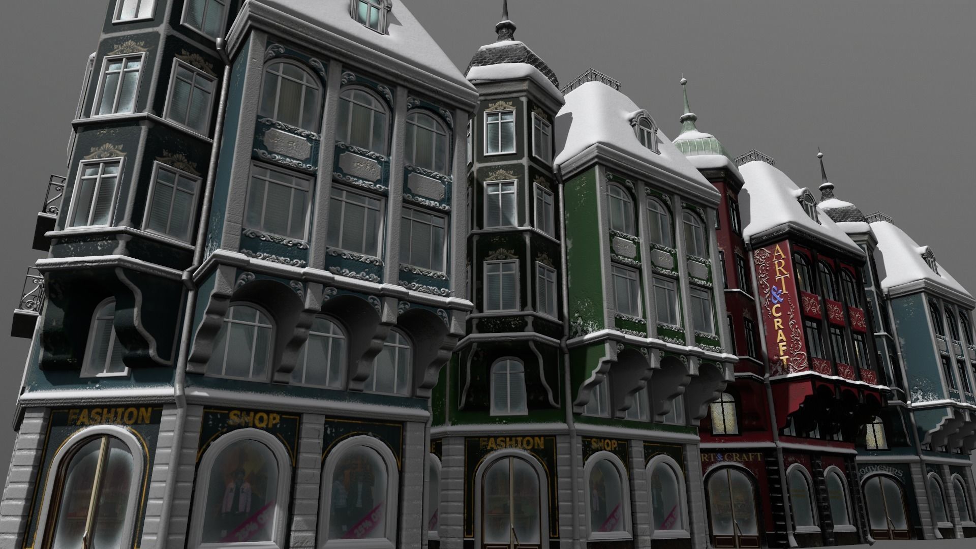 Town Square Christmas 3D model_134