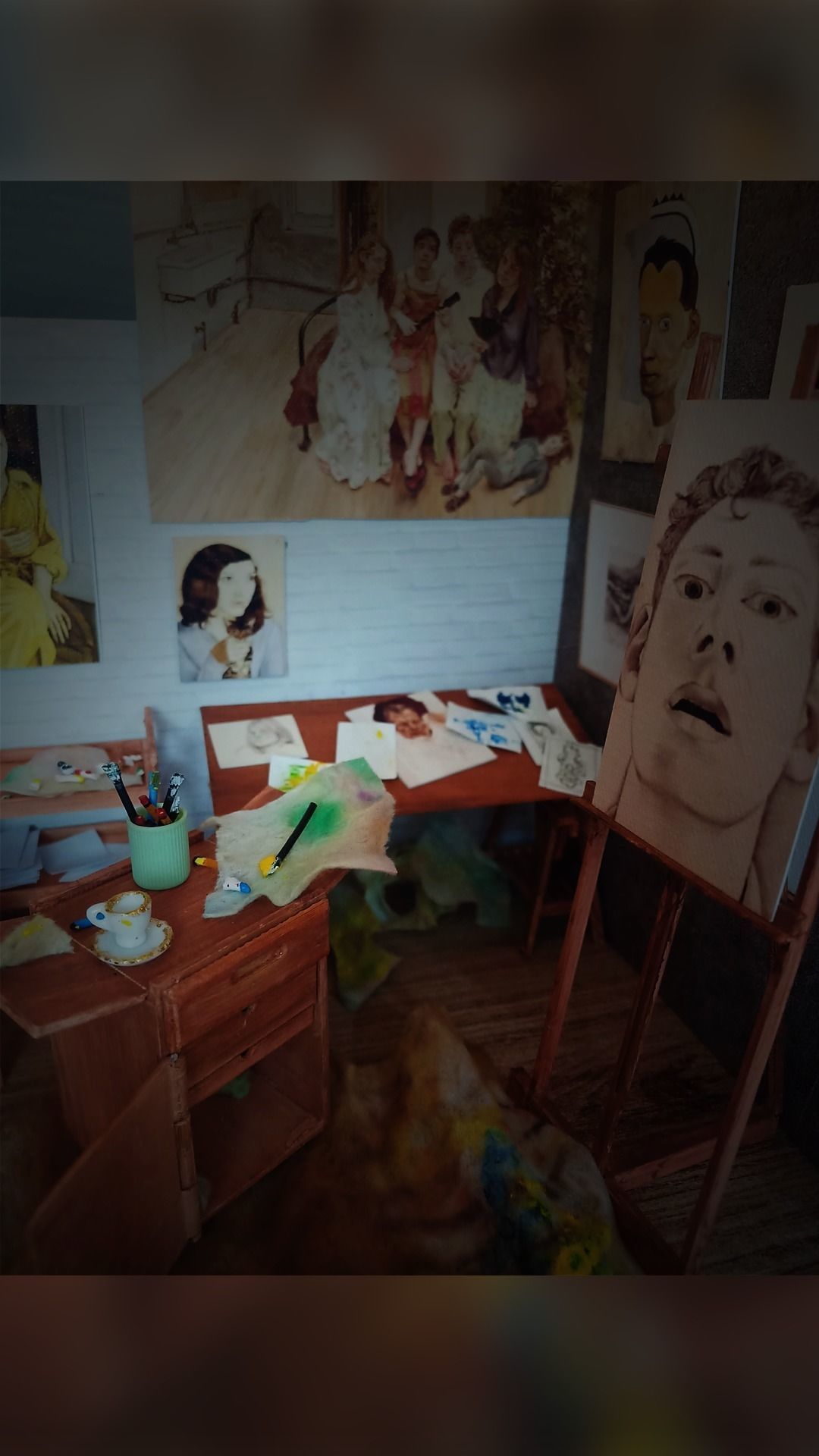 Mini Art Studio Furniture Collection 9  Items Miniature 3D print model_4