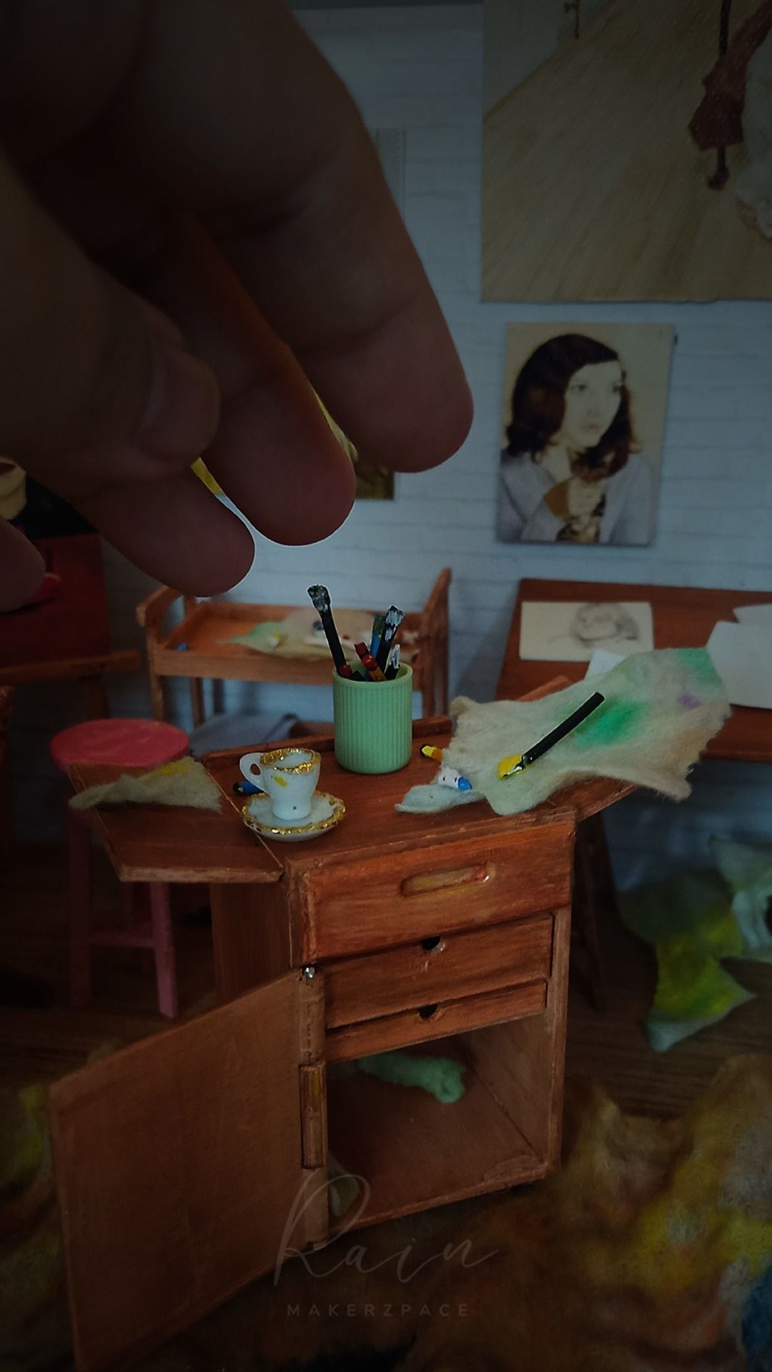 Mini Art Studio Furniture Collection 9  Items Miniature 3D print model_5