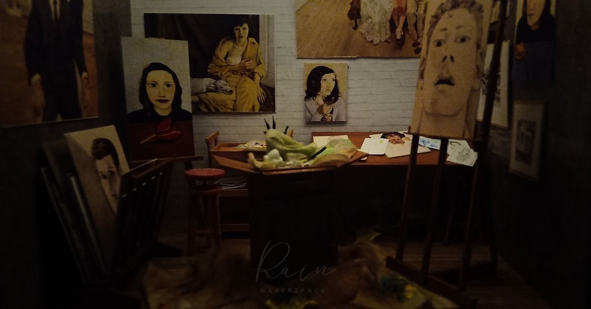 Mini Art Studio Furniture Collection 9  Items Miniature 3D print model_7