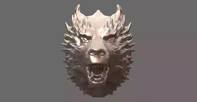 Wolf Statue Bust sharp 1  3D model