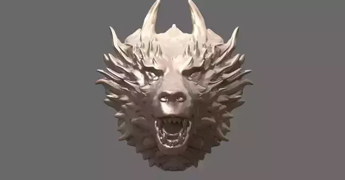 Alpha Wolf Statue Bust sharp 2
