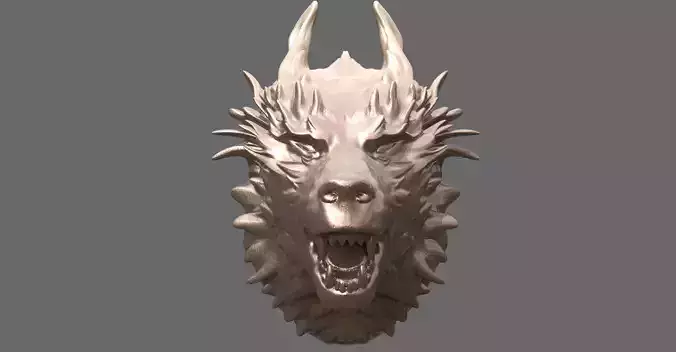 Alpha Wolf bust 3 father  3D model