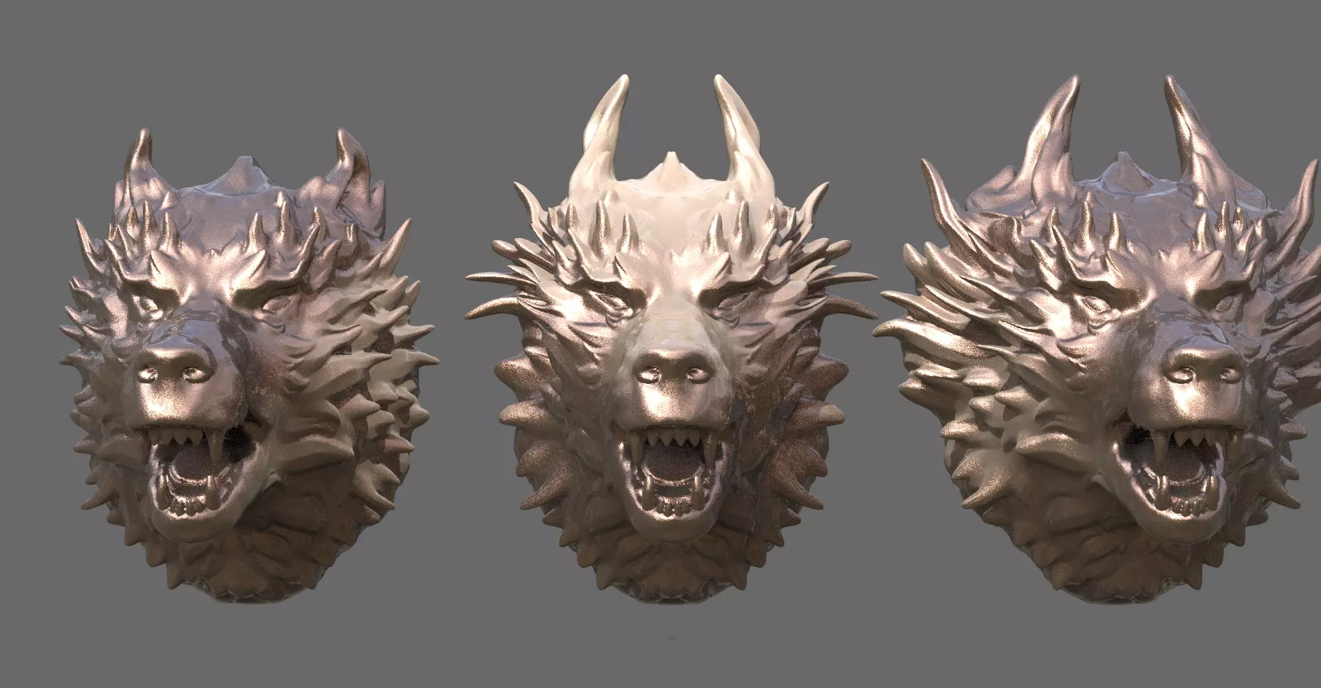 Alpha Wolf bust collection 1 3D model