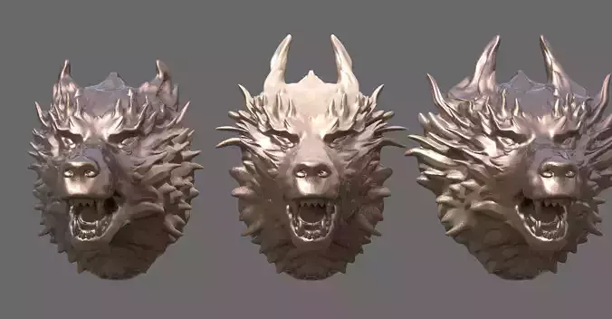 Alpha Wolf bust collection 1 3D model