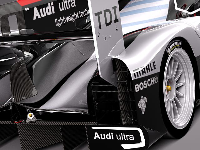 Audi R18 2012 race car 3D model_3