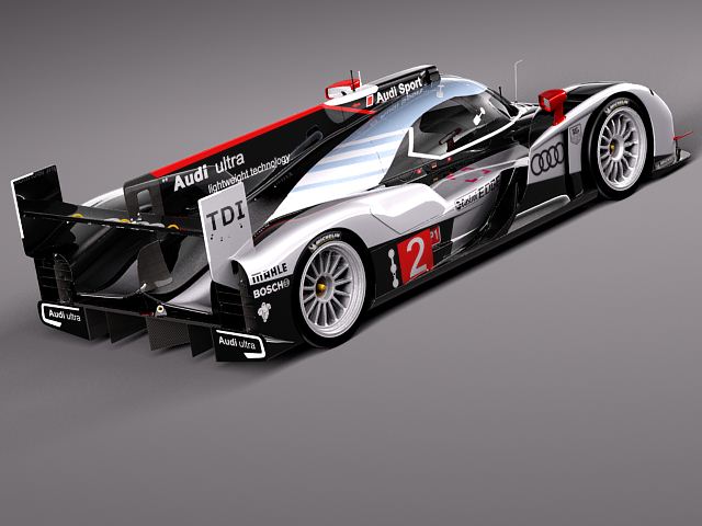 Audi R18 2012 race car 3D model_5