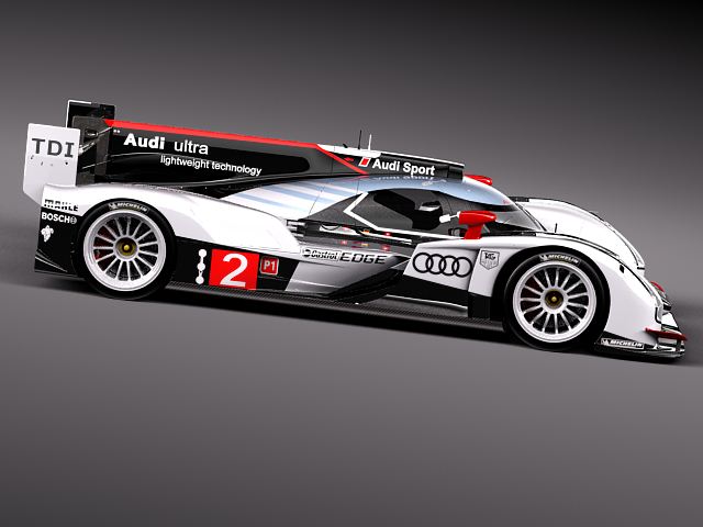 Audi R18 2012 race car 3D model_6