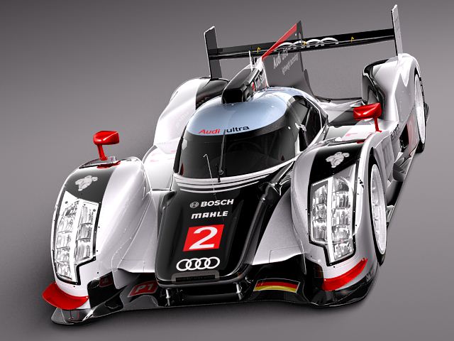 Audi R18 2012 race car 3D model_1