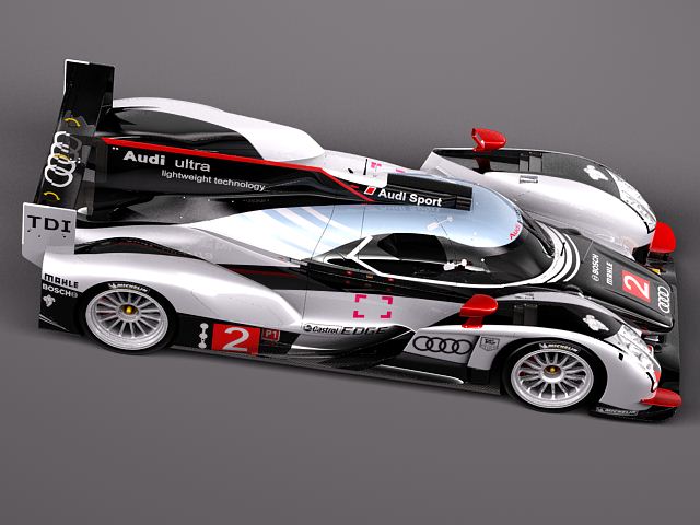 Audi R18 2012 race car 3D model_7