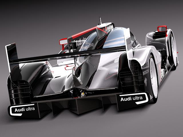 Audi R18 2012 race car 3D model_4