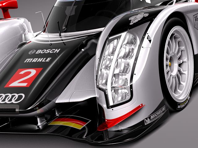 Audi R18 2012 race car 3D model_2