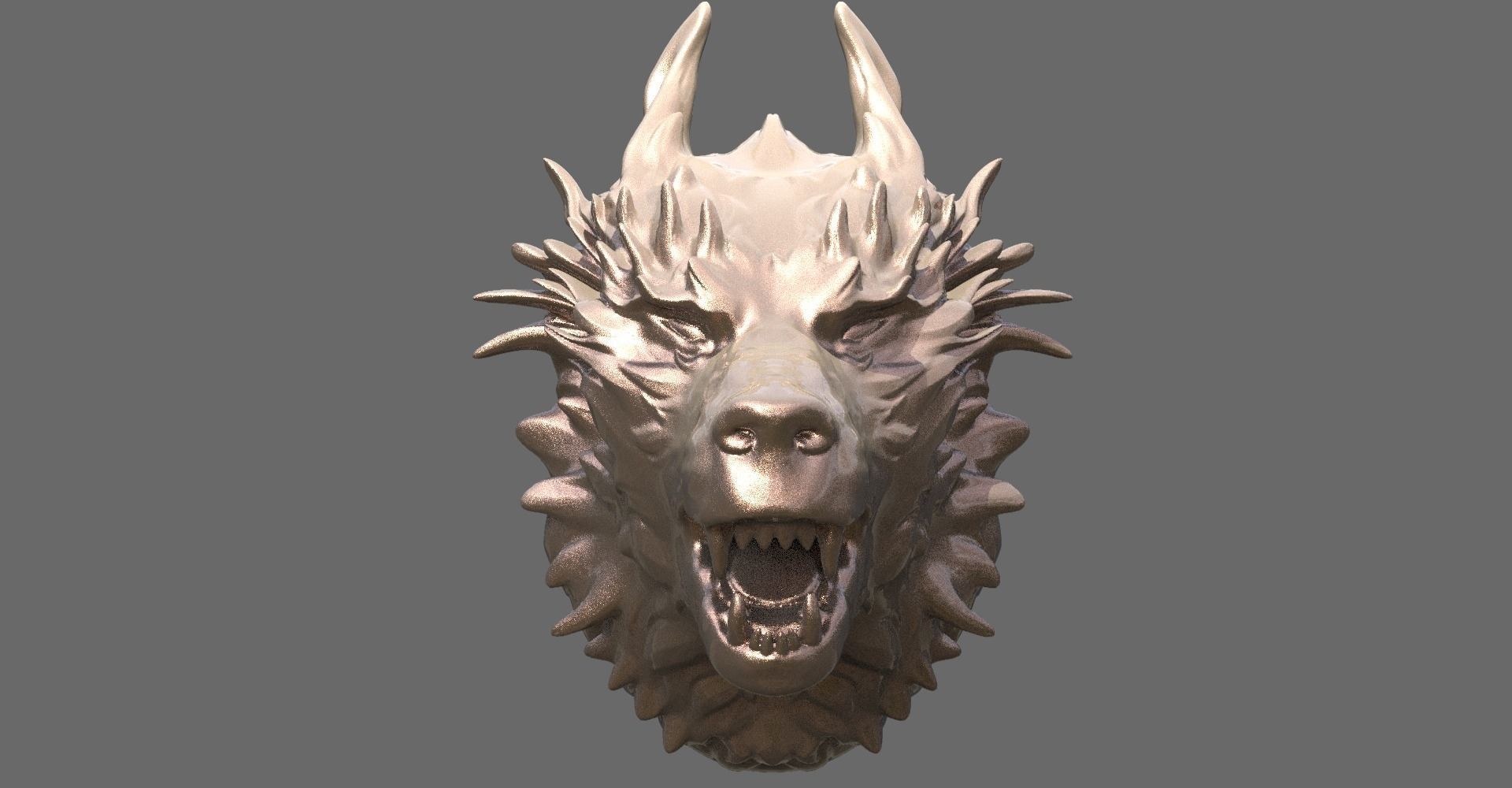 Alpha Wolf bust collection 2 3D model_6