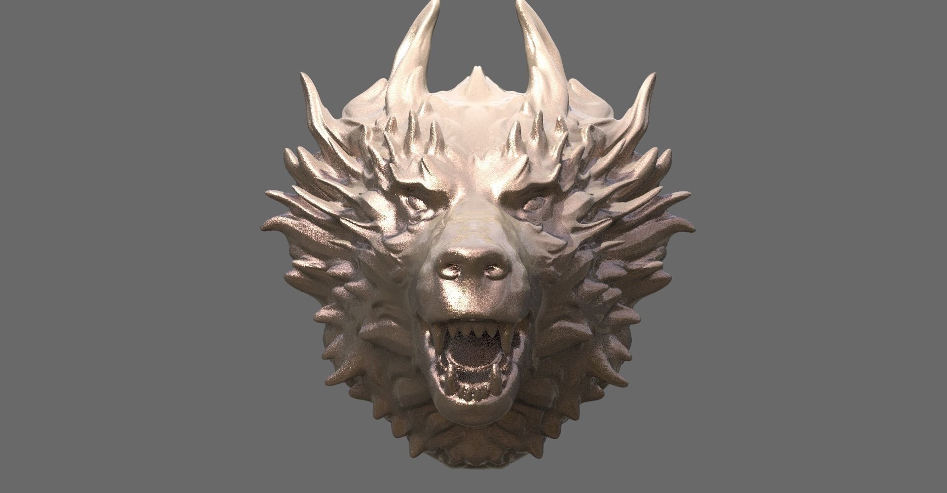 Alpha Wolf bust collection 2 3D model_2