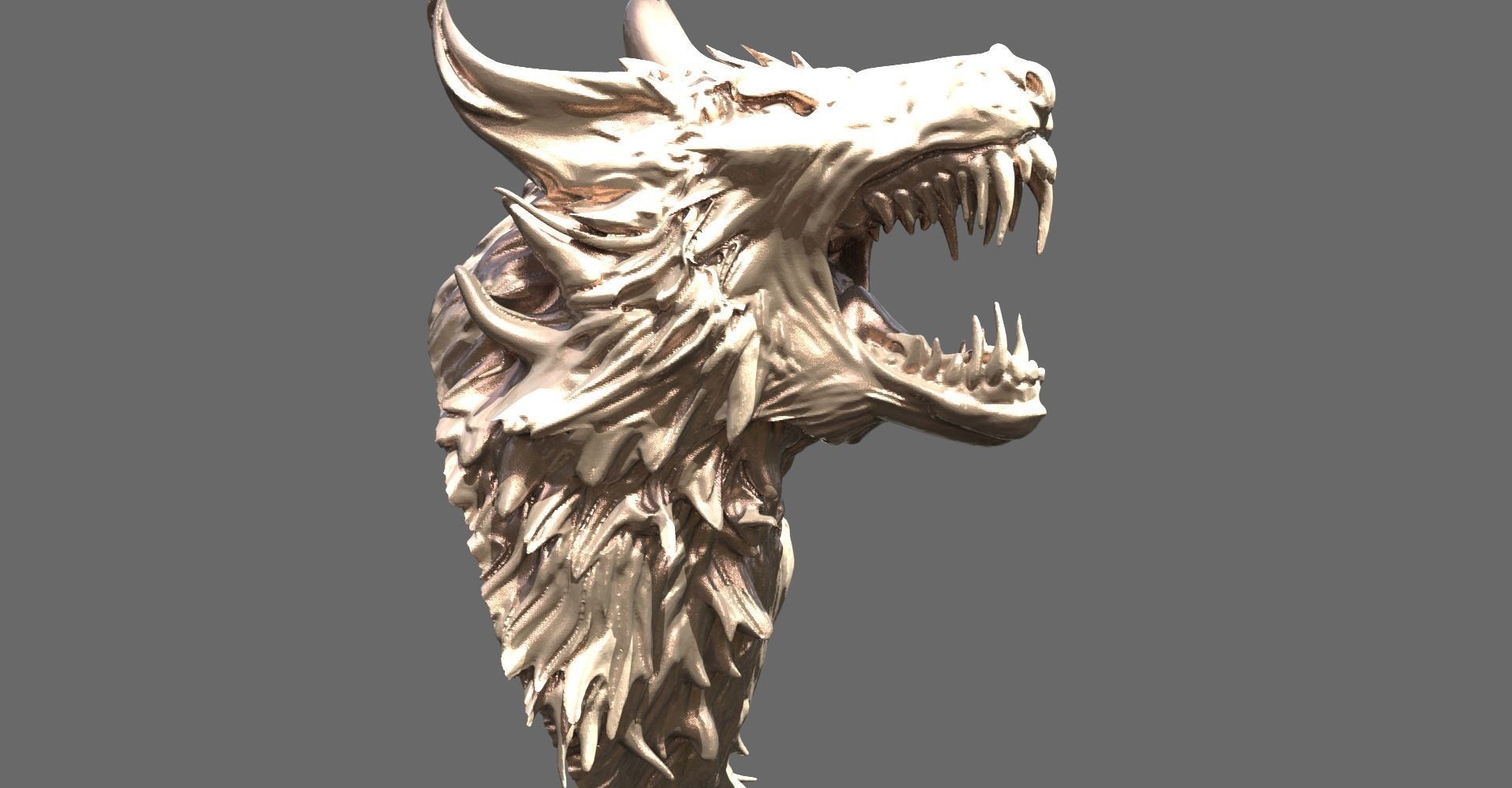 Alpha Wolf bust collection 2 3D model_1