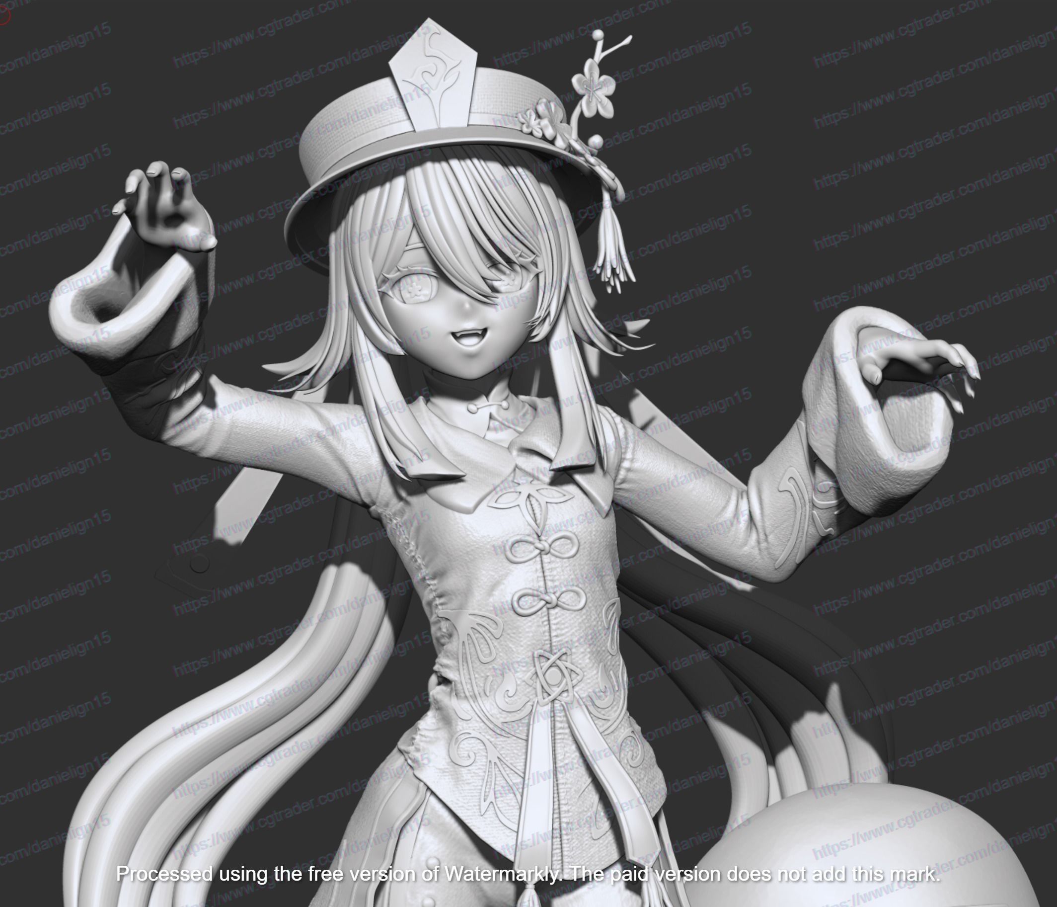 Hu Tao Genshin Impact HIDEF KEYED MODEL 3D print model 3D print model_6