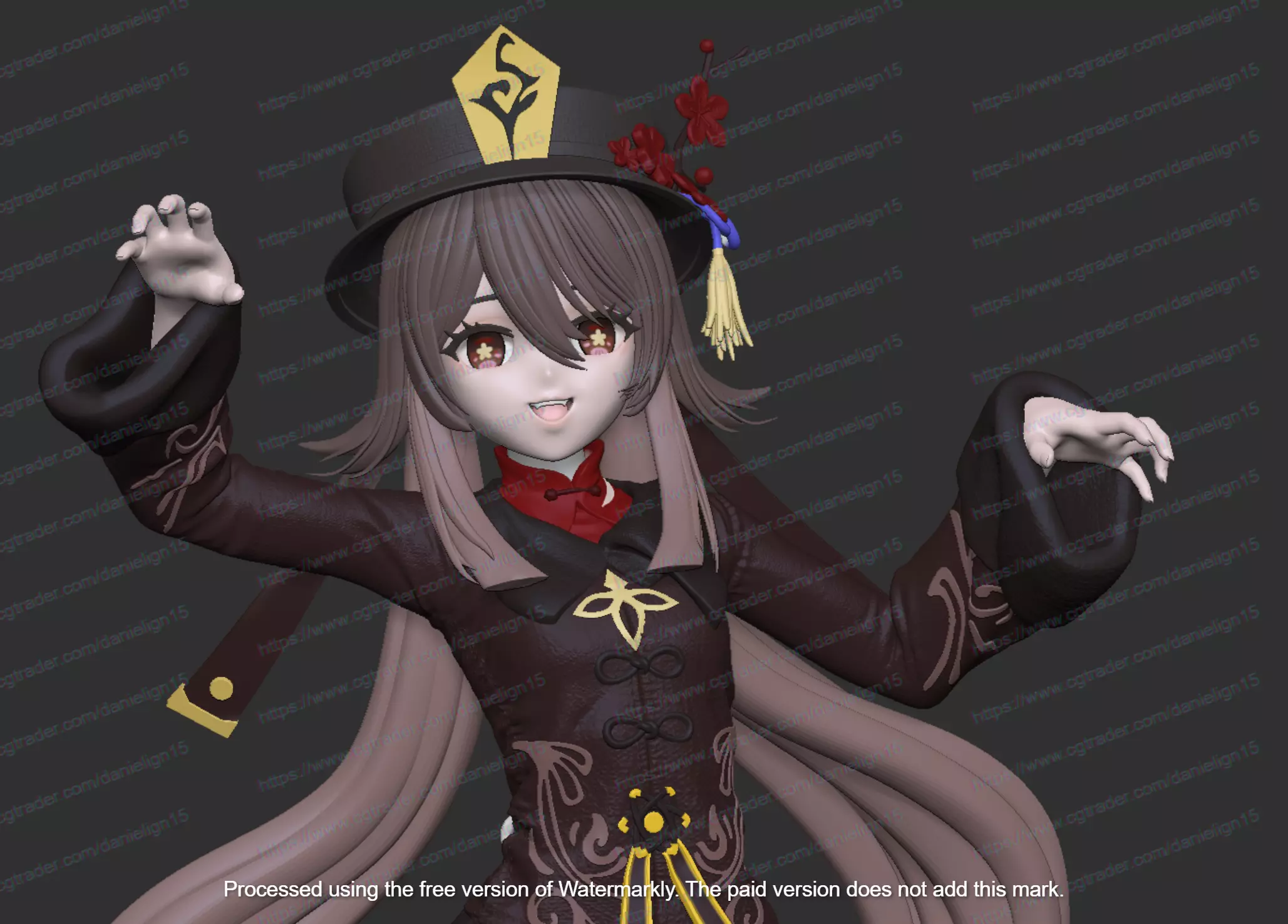 Hu Tao Genshin Impact HIDEF KEYED MODEL 3D print model 3D print model_0