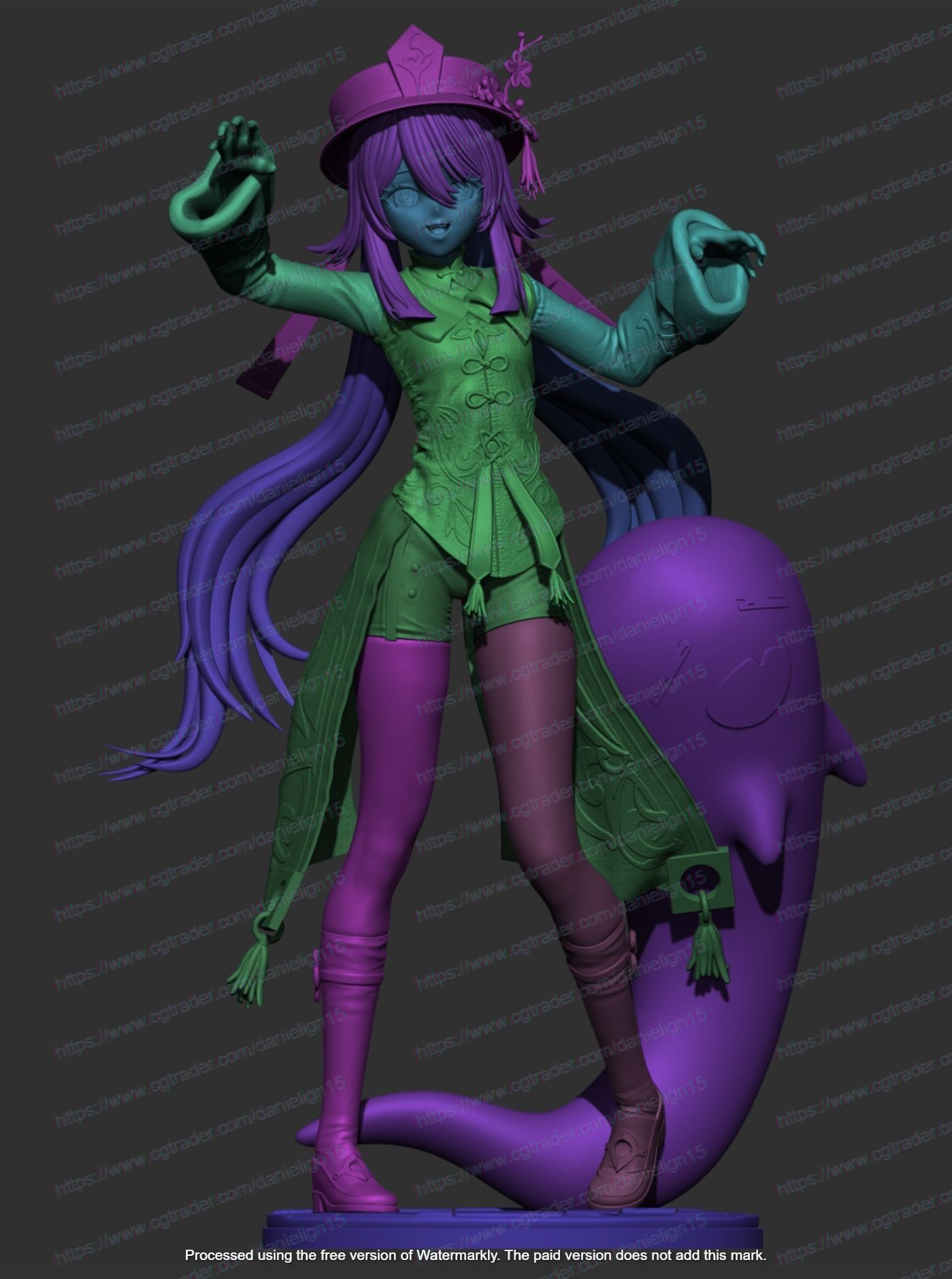 Hu Tao Genshin Impact HIDEF KEYED MODEL 3D print model 3D print model_10