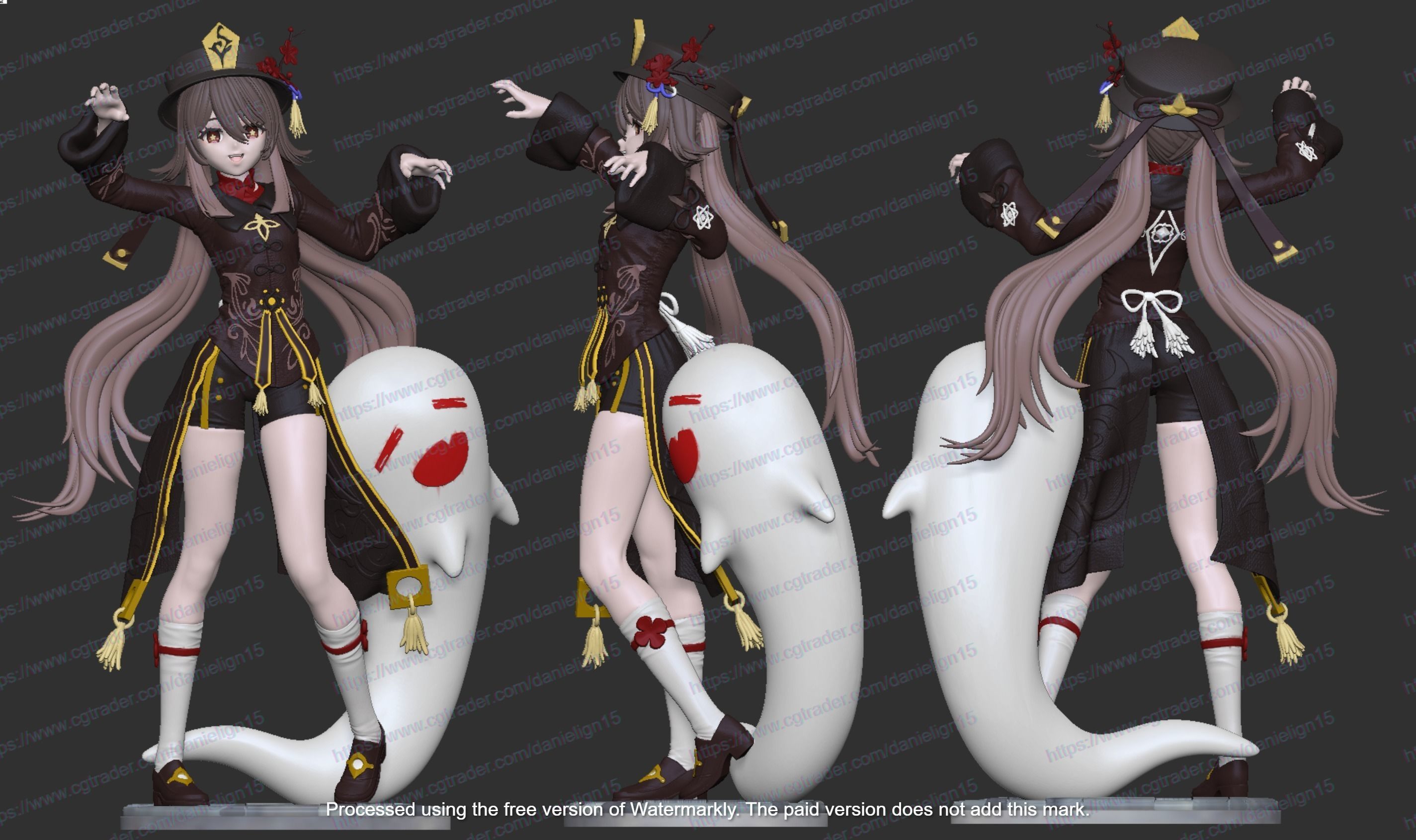 Hu Tao Genshin Impact HIDEF KEYED MODEL 3D print model 3D print model_1