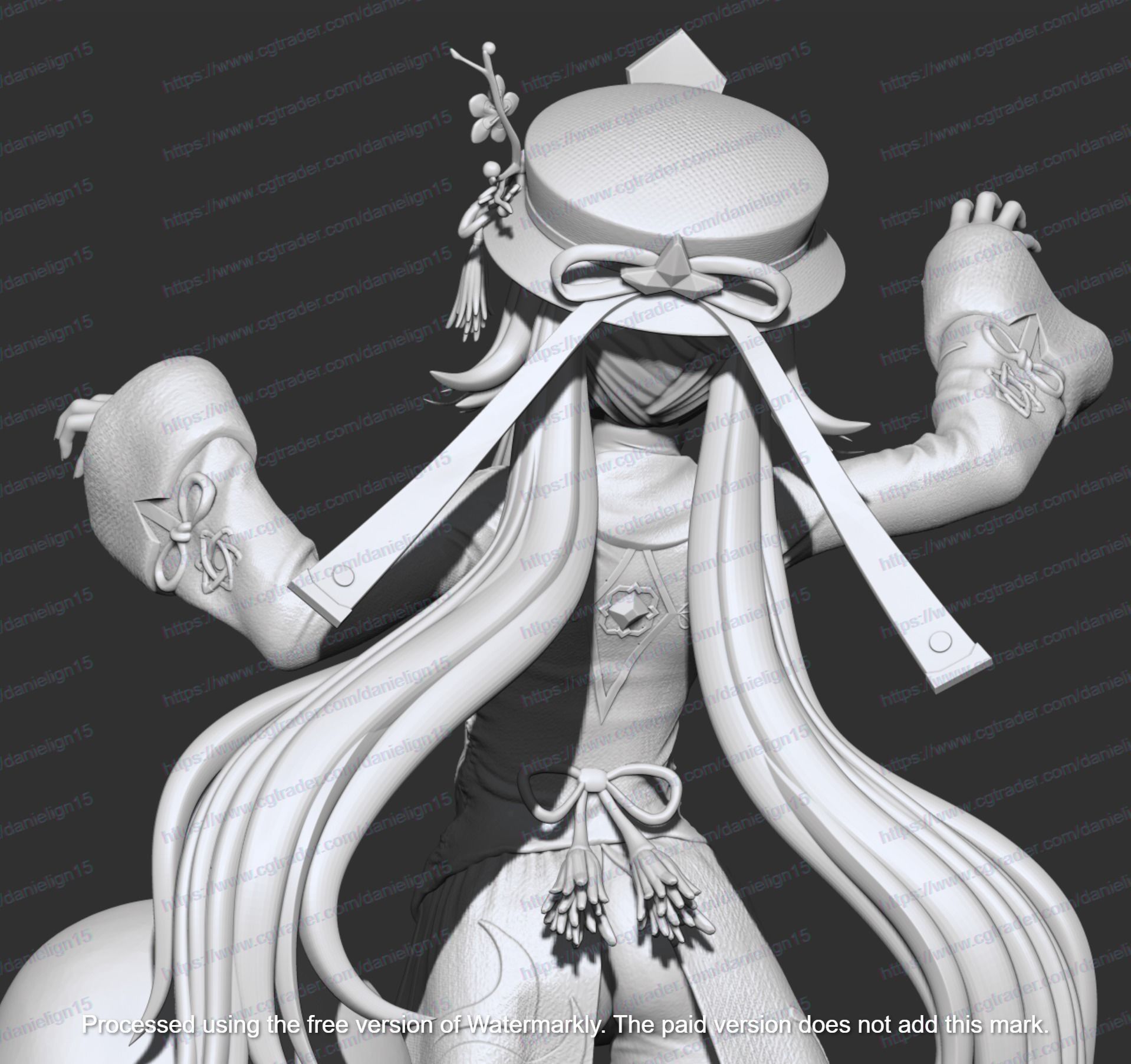 Hu Tao Genshin Impact HIDEF KEYED MODEL 3D print model 3D print model_8