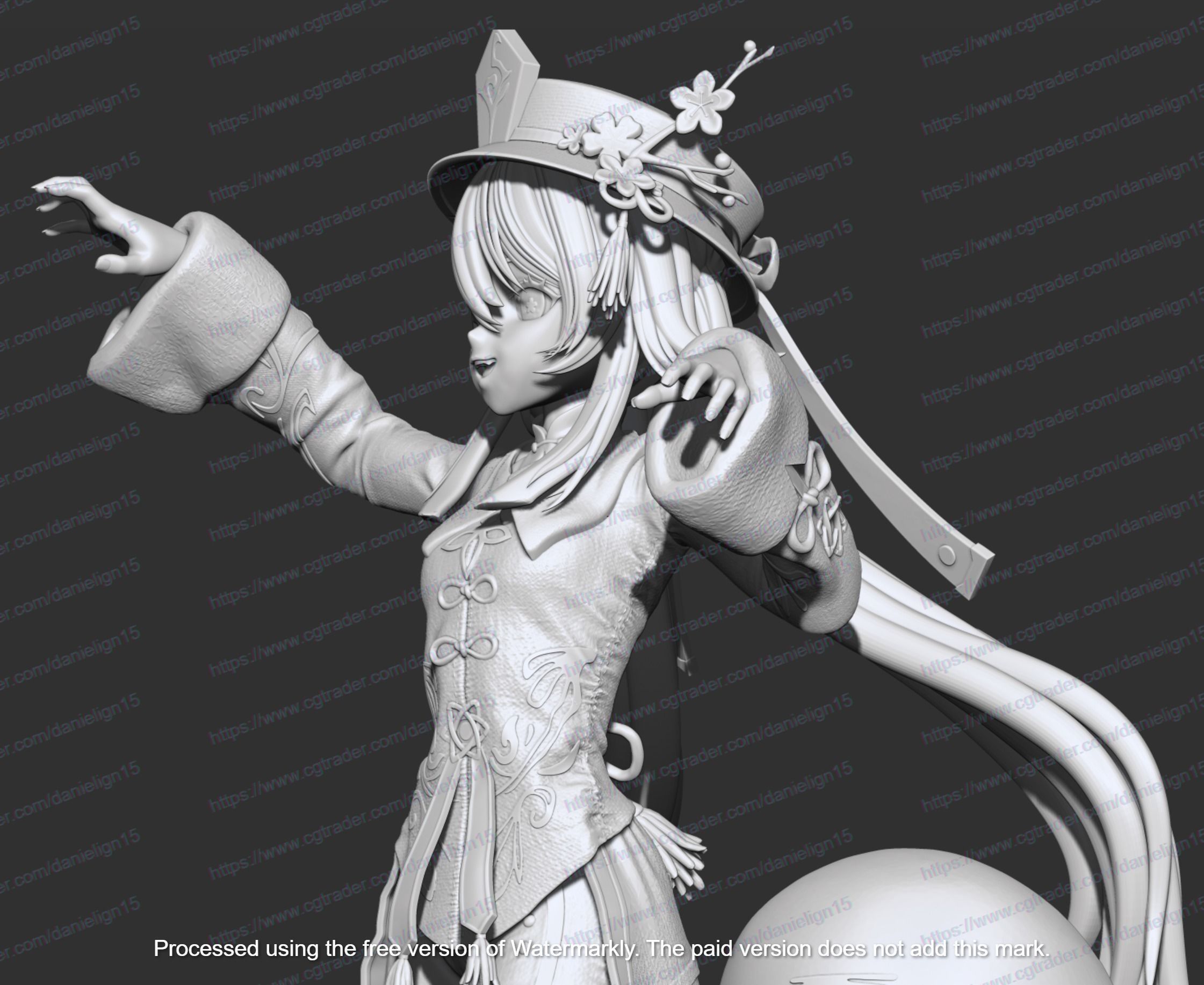 Hu Tao Genshin Impact HIDEF KEYED MODEL 3D print model 3D print model_7