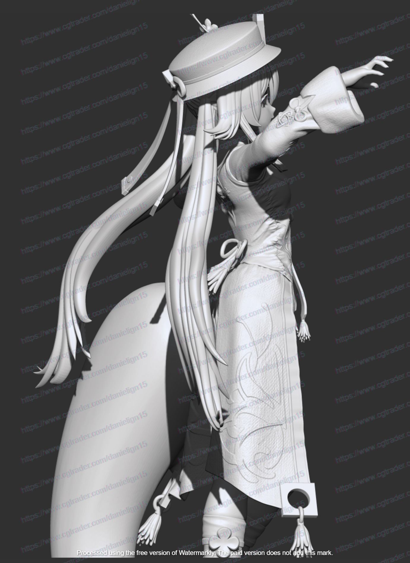 Hu Tao Genshin Impact HIDEF KEYED MODEL 3D print model 3D print model_9