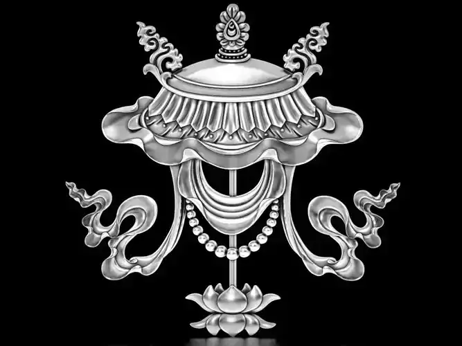 Buddhist Parasol Relief 3D print model