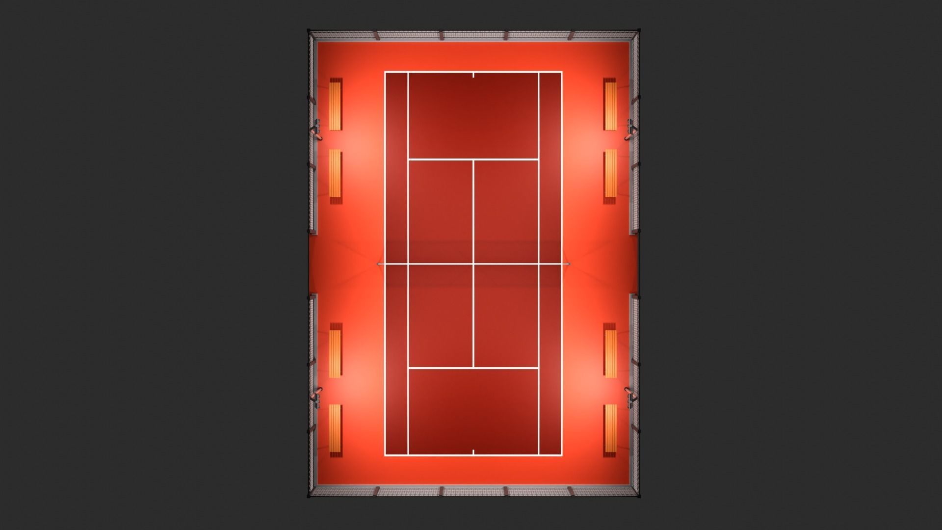 Tennis court A4 Low-poly 3D model_1