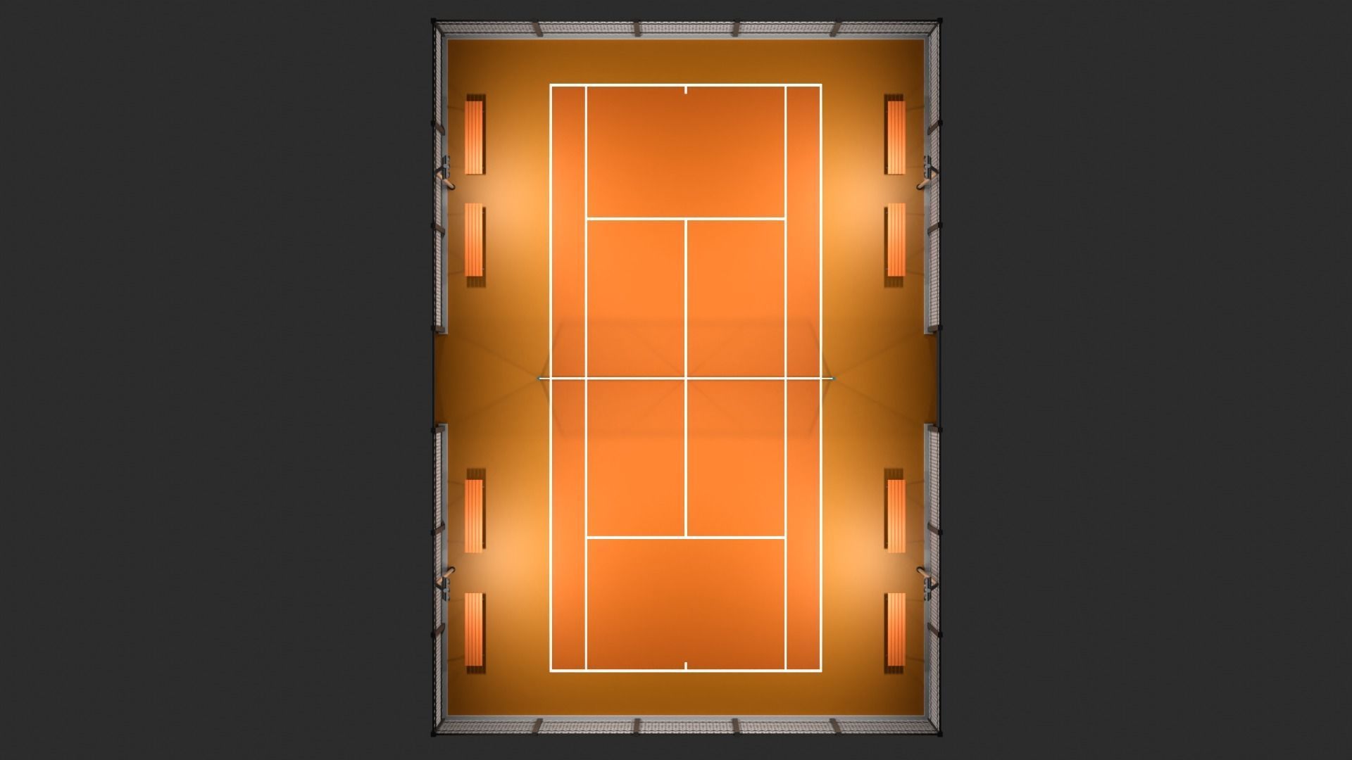 Low poly Tennis Court and Racket 3D Model Collection_10