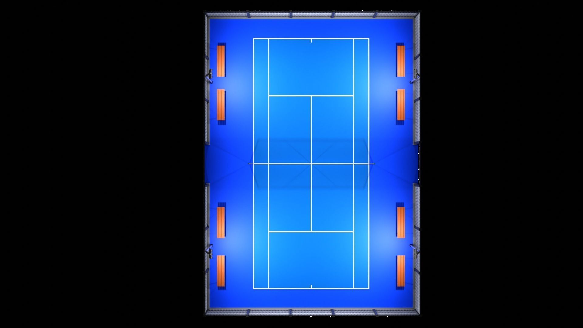 Low poly Tennis Court and Racket 3D Model Collection_2