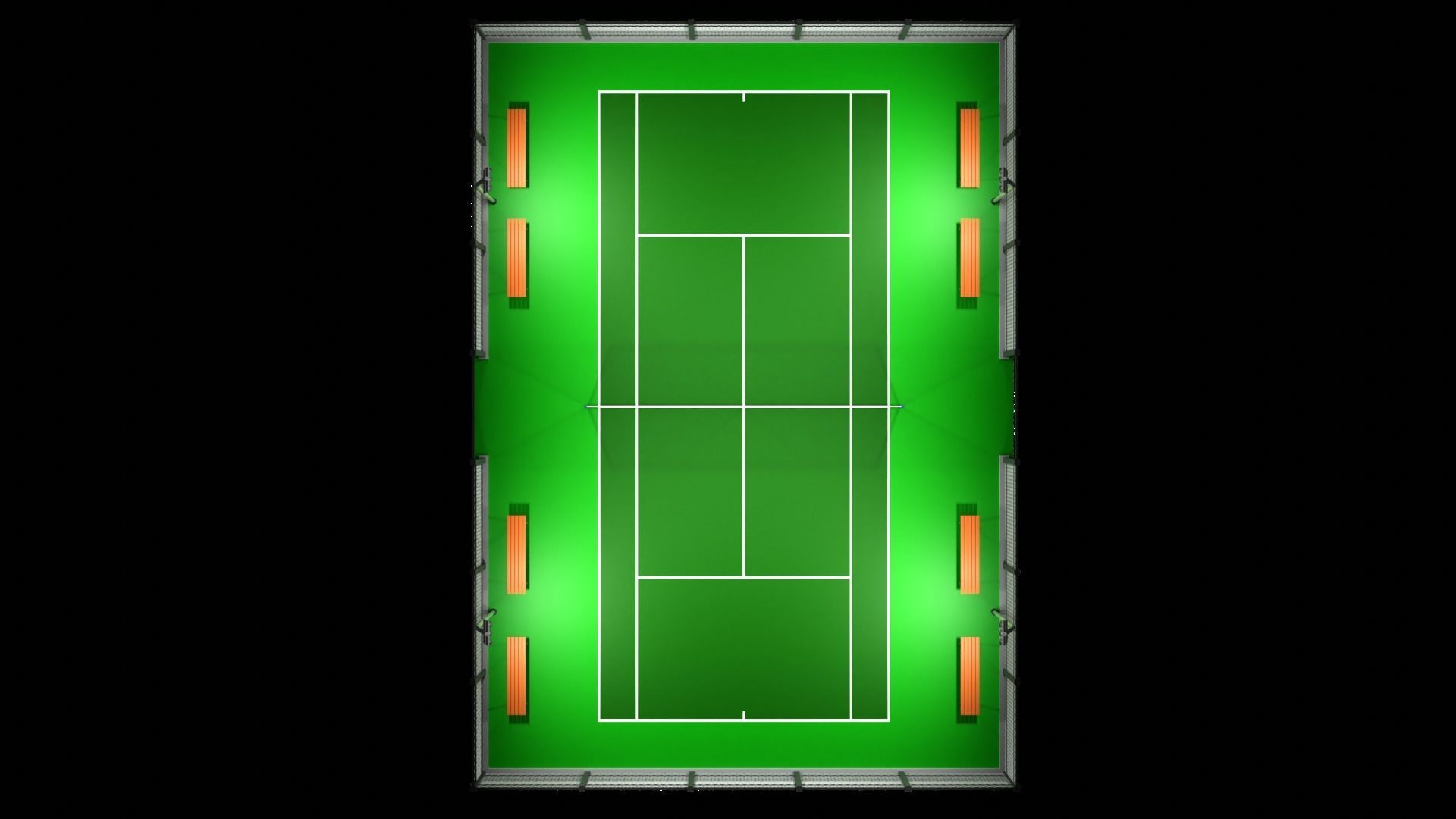 Low poly Tennis Court and Racket 3D Model Collection_5