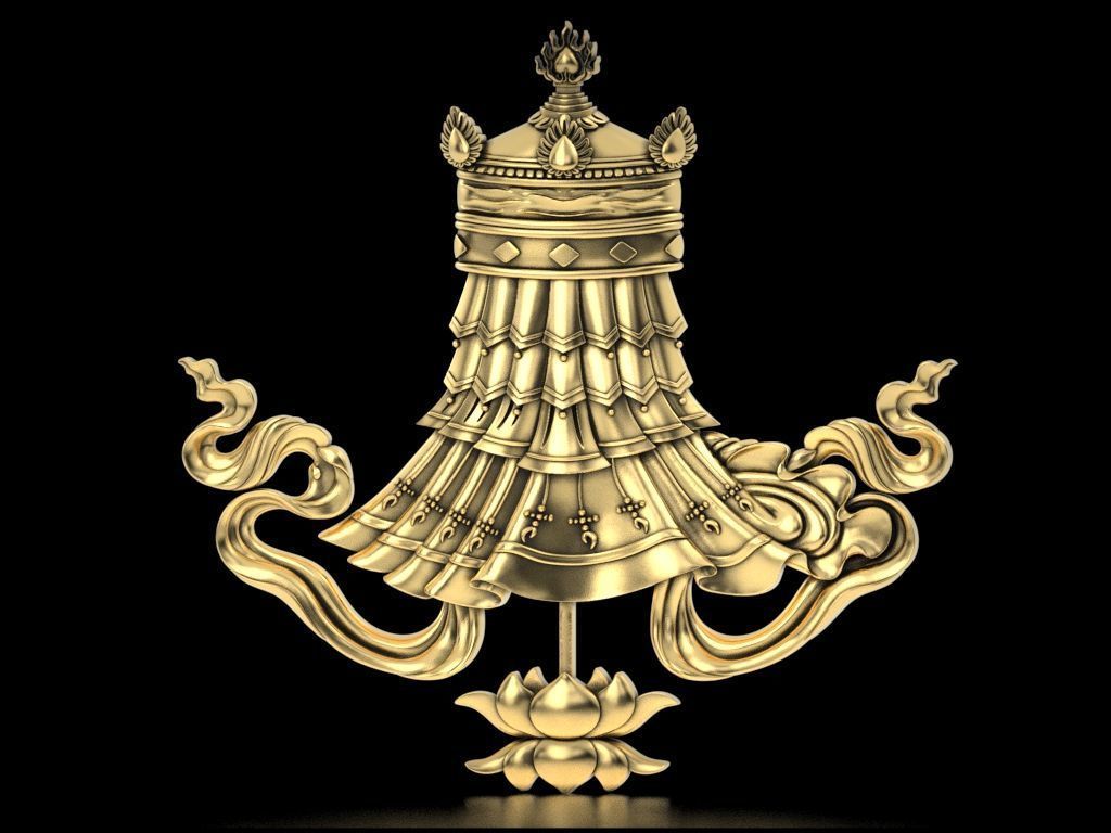 Buddhist Victory Banner Relief 3D print model_6