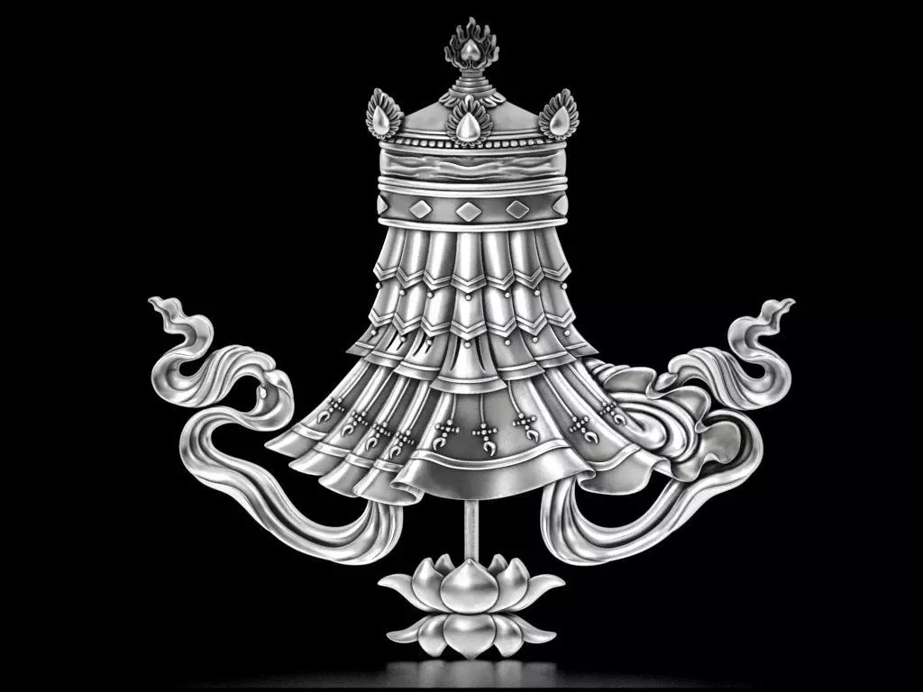 Buddhist Victory Banner Relief 3D print model_0