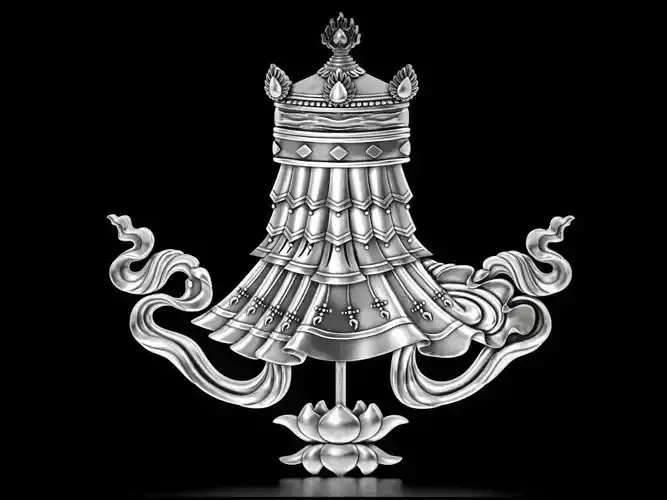 Buddhist Victory Banner Relief 3D print model