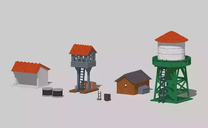 Trackside Building Set by Outland Models