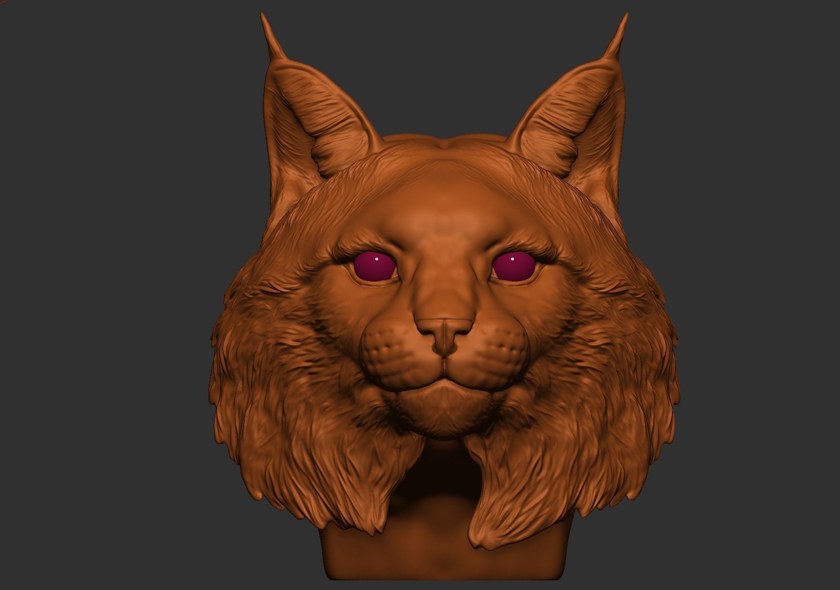 Bobcat Bust  3D print model_6