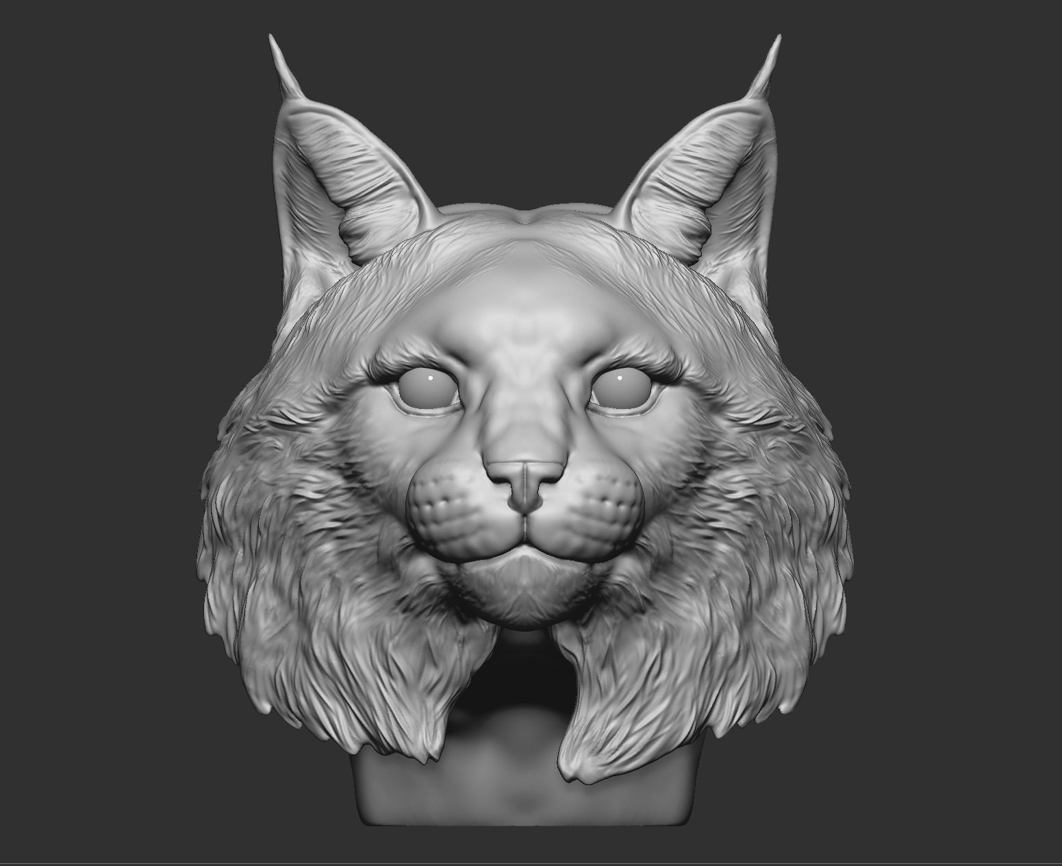 Bobcat Bust  3D print model_1