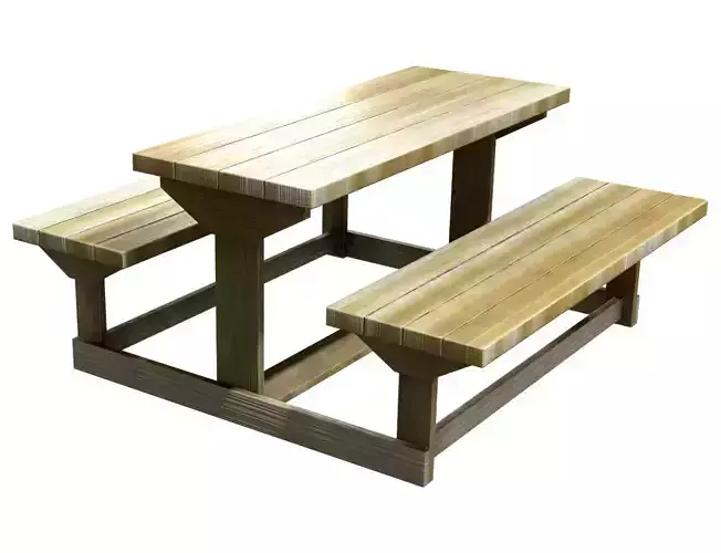 Picnic Bench 1 Low-poly 3D model