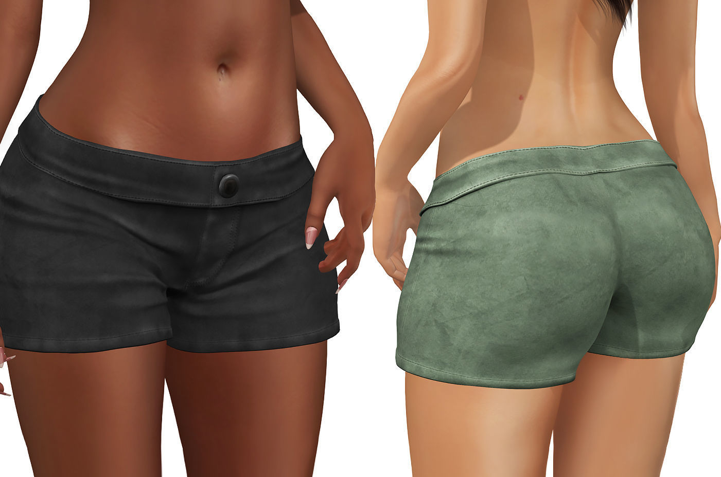 Womens Shorts Low-poly 3D model_3