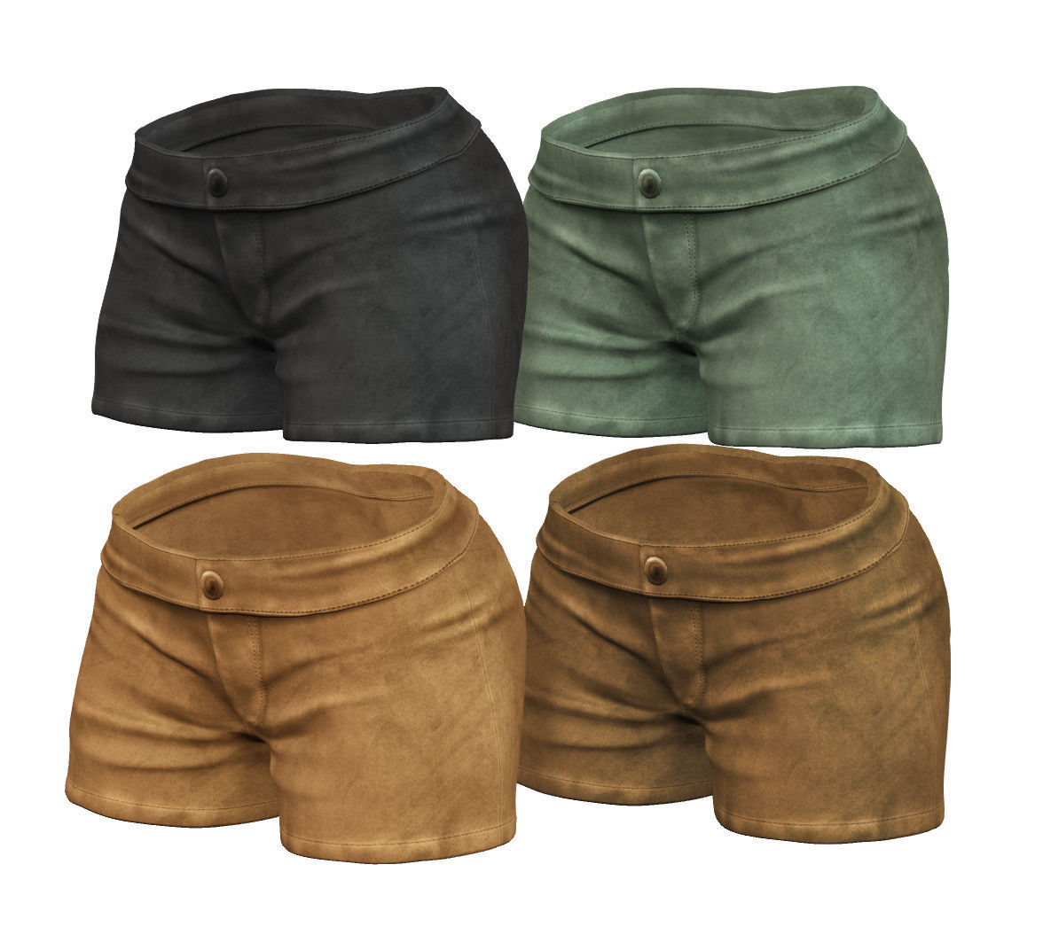 Womens Shorts Low-poly 3D model_2