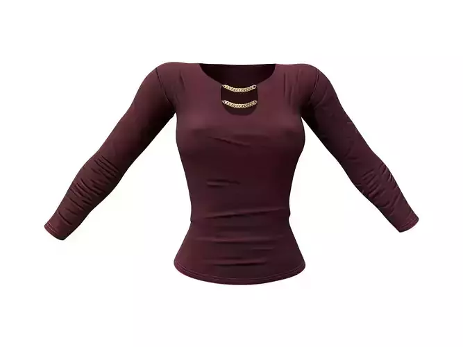 Womens Top with Neck Chain - Sandy