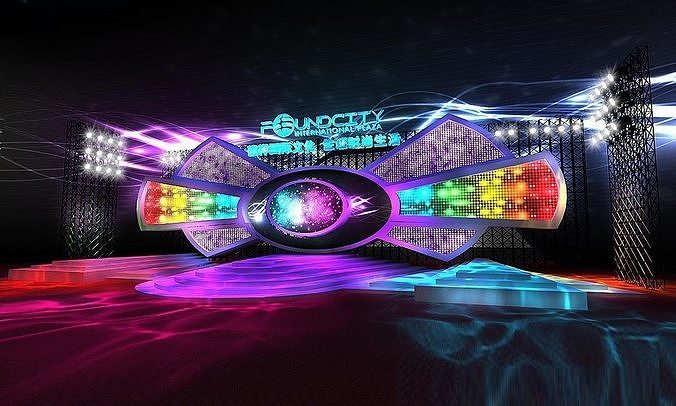 Stage party concert fashion catwalk T station  3 3D model