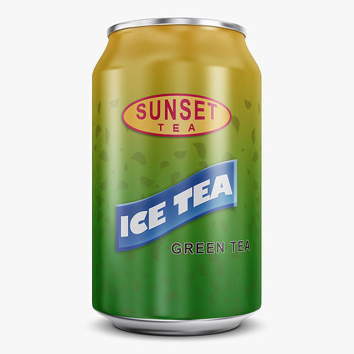 Ice Tea Green Can 330ml Simple M 1 3D model 2