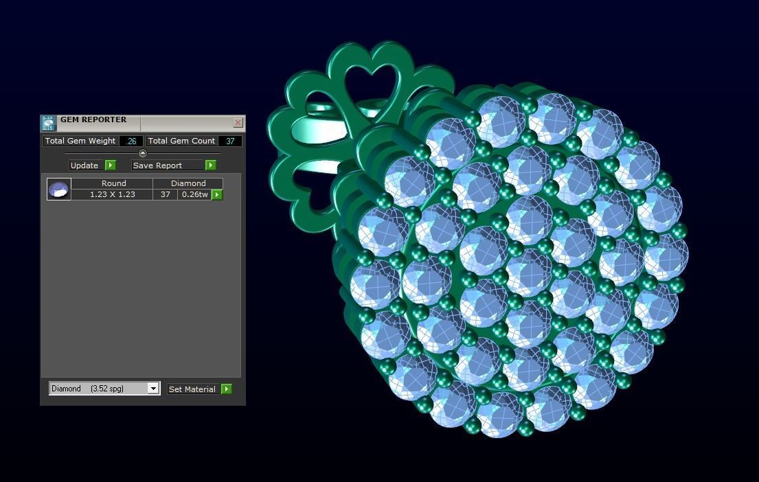 Diamond Cluster Stud Earrings 3D print model_3