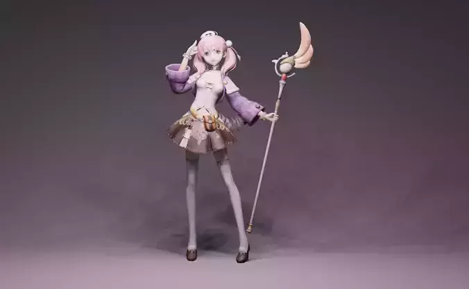Anime Character - Atelier Escha 3D model