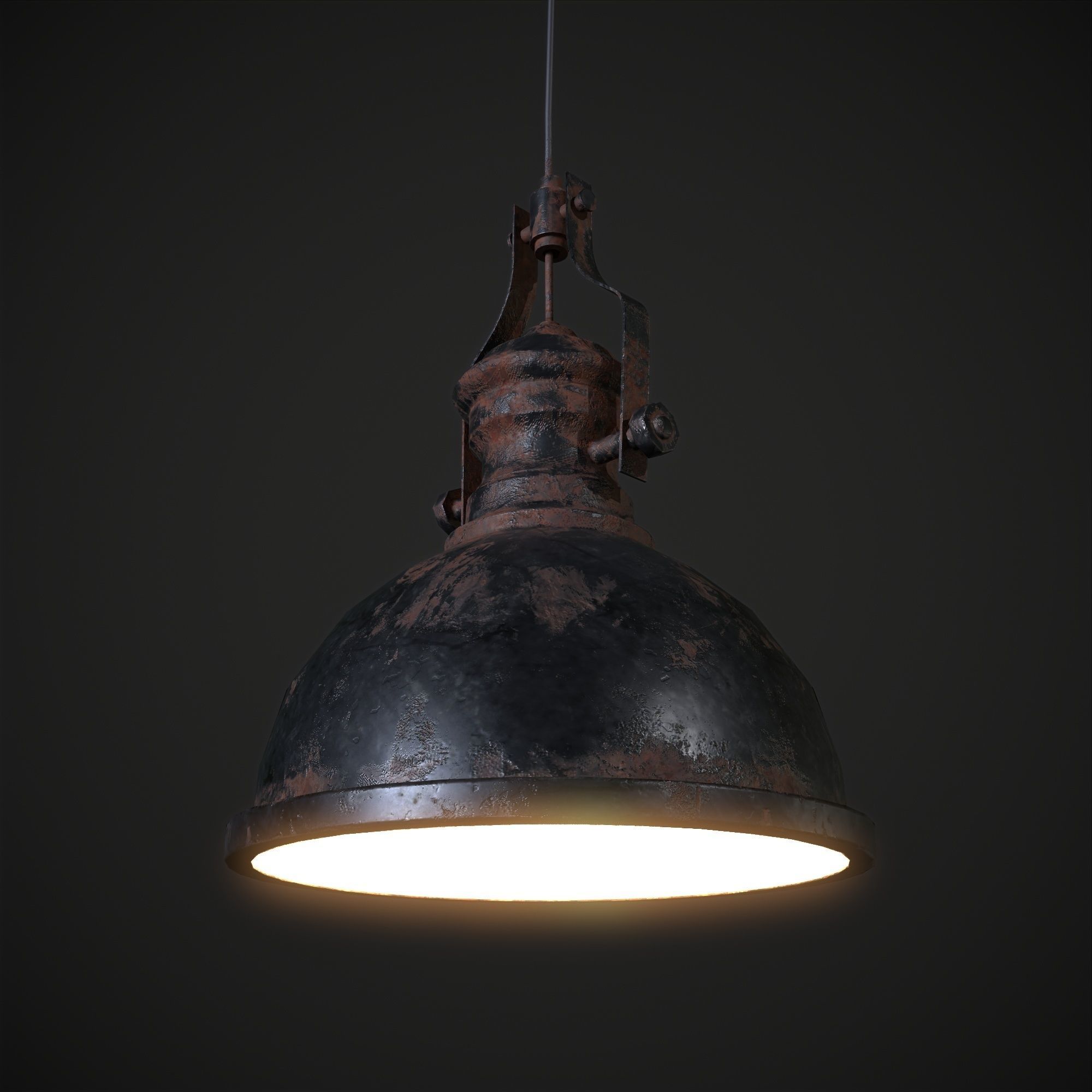 Industrial Ceiling Lamp Low-poly 3D model_2