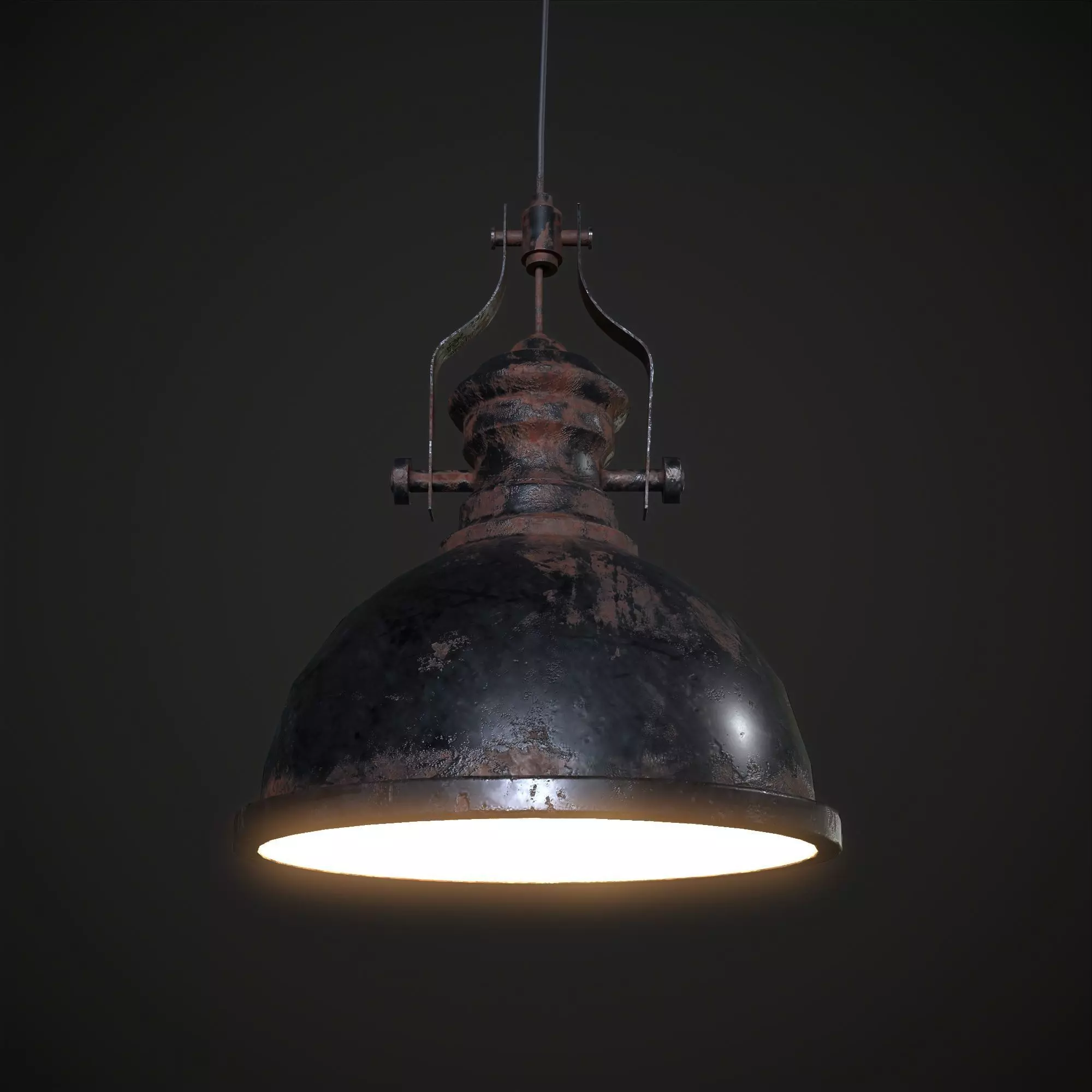 Industrial Ceiling Lamp Low-poly 3D model_0